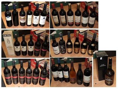 Lot 1319 - Assorted wines to include Croft Original Fine Old Pale Cream Sherry with embossed 'Croft' logo with