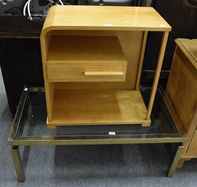 Lot 1342 - A Danish design occasional single drawer side table; and a glass top coffee table