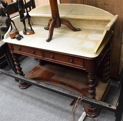 Lot 1345 - A marble topped Victorian mahogany washstand