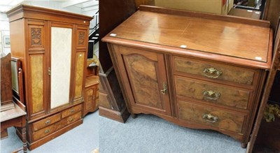 Lot 1355 - A wardrobe and matching chest of drawers (2)