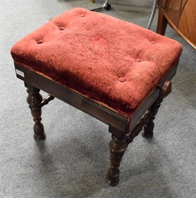 Lot 1376 - A late Victorian rosewood adjustable piano stool