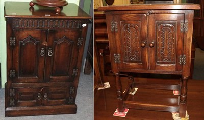 Lot 1406 - An oak tv cabinet and a small cupboard (2)