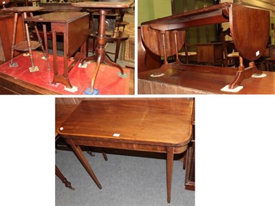 Lot 1414 - A 19th century mahogany tripod table; a reproduction mahogany table; a 19th century mahogany...