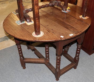 Lot 1428 - Late 17th century bobbin turned gateleg table