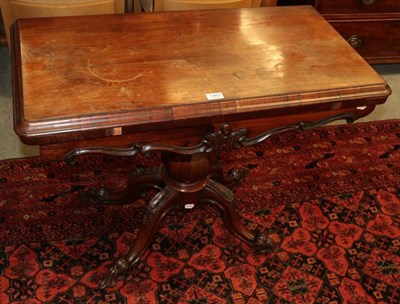 Lot 1467 - Early Victorian rosewood fold-over card table, 91cm wide