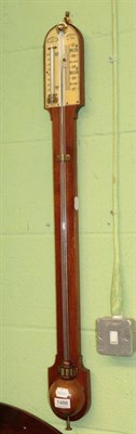 Lot 1486 - A Victorian mahogany stick barometer, signed TB Winter & Son, 21 Grey Street, Newcastle on Tyne