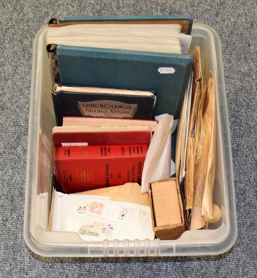 Lot 56 - Commonwealth and World Stamps in a large old ledger album and loose, contained in a large...