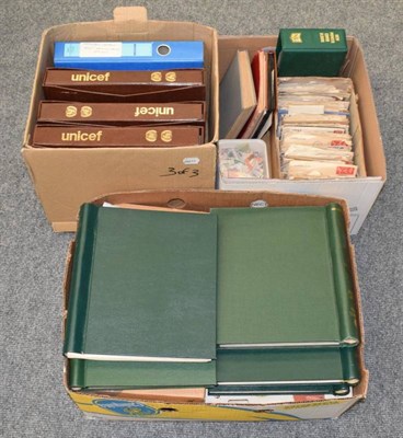 Lot 66 - All World in 3 Large Boxes - With Belgium Railway Stamps, Liechtenstein in approvals book, Set of 5