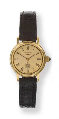 Lot 663 - A Lady's 18ct Gold Wristwatch, circa 1990, mechanical lever movement, gilt coloured dial with Roman