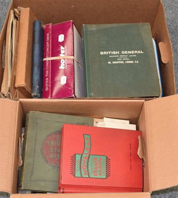 Lot 81 - 2 Large Boxes with an old unsorted hoard, looks untouched for years. With old albums, binders,...