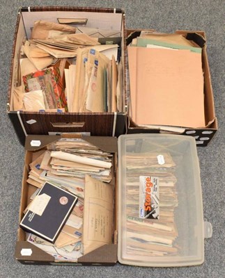 Lot 84 - Large Balance Lot From An Old Estate - 4 Boxes with stamps, covers and ephemera. Much relating...