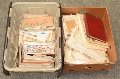 Lot 98 - World Sorter in 2 Large Boxes - Large Cardboard Box with much on album leaves, some share...