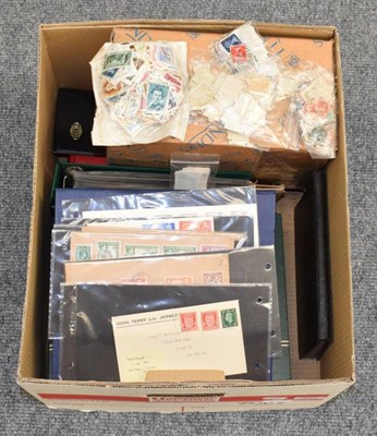 Lot 111 - GB Collection in a Large Box. Includes 5 stockbooks and 3 FDC albums with duplicated used...