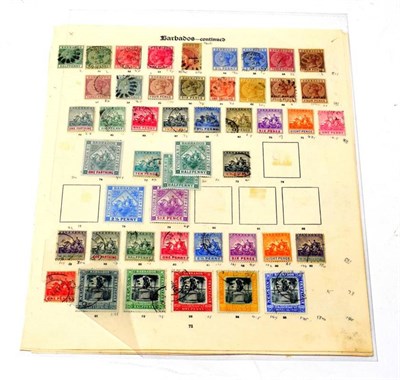 Lot 133 - Barbados - collection on leaves 1878-1935 mainly vfu with some really good items including 1d...