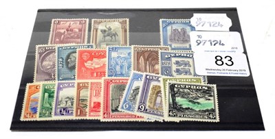 Lot 137 - Cyprus KGV 1928 set except £1 value (SG123/31) and 1934 set (SG 133/43). All very fine fresh mint.