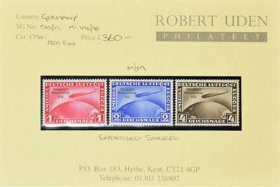 Lot 147 - Germany Chicago Flight Zeppelin set fresh m.m. SG 510-512 (previous cost £360)