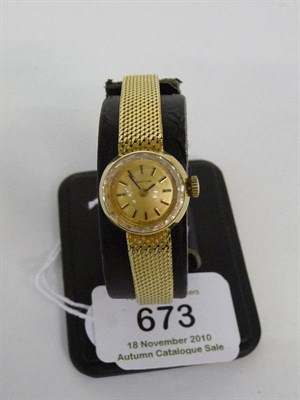 Lot 673 - A Lady's 14ct Gold Wristwatch, signed Certina, circa 1965, 17-jewel lever movement, gilt...