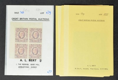 Lot 210 - GB - Small range of Better Items on Stockcards mainly u.m. KGVI. with 1939/48 2/6, £1 block of...