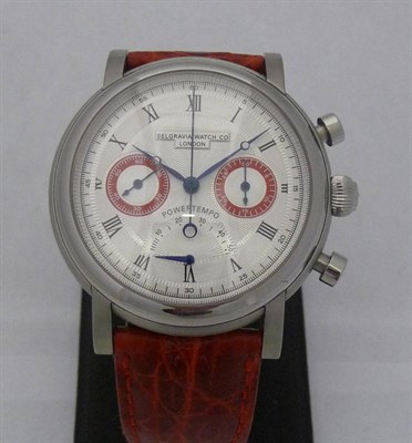 Lot 677 - A Limited Edition Stainless Steel Chronograph Wristwatch with Power Reserve Indication, No.203/500