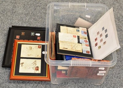 Lot 233 - QV Line Engraved Collection - Mainly Framed. Collection of early QV stamps and some later...