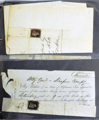 Lot 251 - QV Covers - 1d Blacks and Imperf 1d Reds - Large album of Queen Victoria covers 9 1d Blacks on...