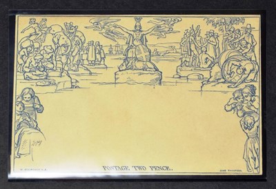 Lot 252 - 2d Blue Mulready Envelope - An exceptionally fine unused copy.
