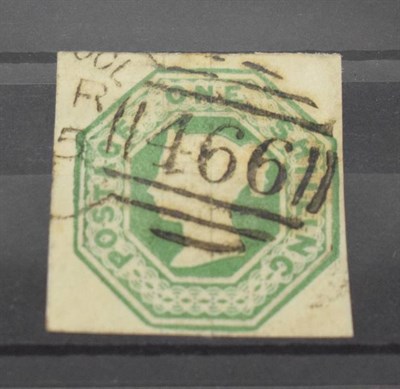 Lot 270 - GB - 1847 1/- embossed green superb used 4 clear margins