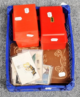 Lot 341 - Vintage Postcards Collection in a Plastic Tray - With an old album with some interest in...