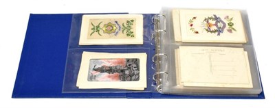 Lot 363 - Vintage Silk Postcards Collection - A very fine collection of 38 WW1 embroidered silk postcards...