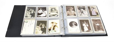 Lot 367 - Vintage Postcards - Large Album with a Collection Of Actresses, mainly Edwardian photographic...