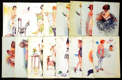 Lot 371 - Vintage Postcards - Paris Art Nouveau Glamour Cards. Small collection of attractive risque art...