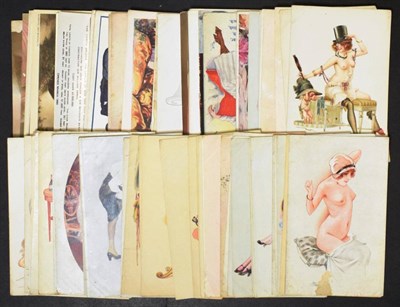 Lot 373 - Vintage Postcards - Paris Art Nouveau Glamour Cards. Small collection of attractive risque art...