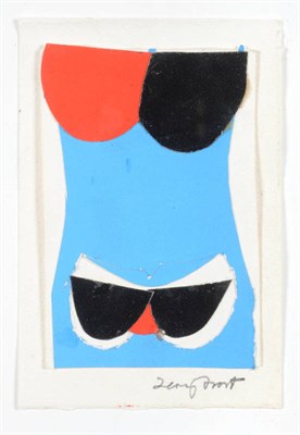 Lot 89 - Sir Terry Frost (1915-2003) ''Bikini'' Signed, pencil and watercolour collage, 16cm by 10.5cm...