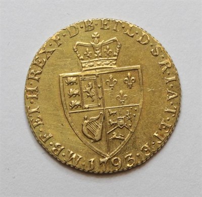 Lot 17 - George III (1760-1820), Guinea, 1793, fifth laureate head right, rev. crowned 'spade' shield,...
