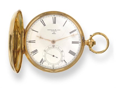 Lot 695 - An 18ct Gold Full Hunting Cased Lever Pocket Watch, signed Barraud & Lund, London, No.8684,...