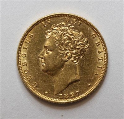 Lot 25 - George IV (1820-1830), Sovereign, 1827,  bare head left, rev. crowned shield, (S.3801). Good...