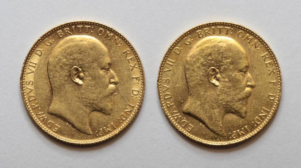 Lot 35 - Edward VII (1901-1910), Sovereigns (2), 1909C and 1910C (Canada), (S.3970). The first about...