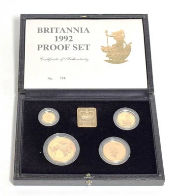Lot 52 - Elizabeth II (1952-), Britannia gold proof set, 1992, 100 pounds down to 10 pounds (4 coins),...