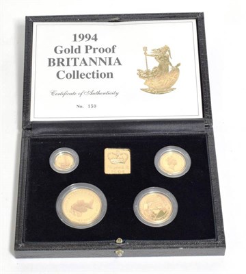 Lot 54 - Elizabeth II (1952-), Britannia gold proof set, 1994, 100 pounds down to 10 pounds (4 coins),...