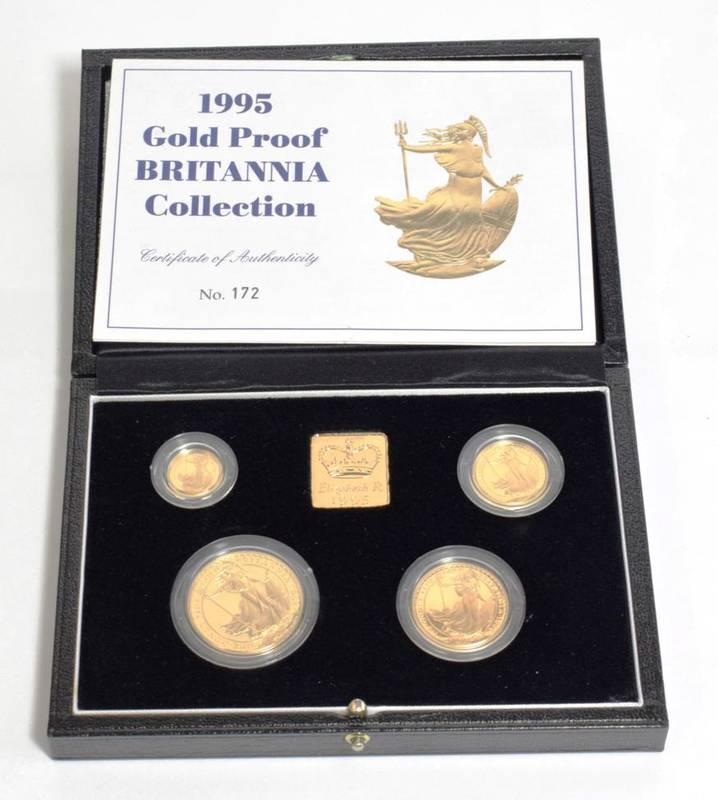 Lot 55 - Elizabeth II (1952-), Britannia gold proof set, 1995, 100 pounds down to 10 pounds (4 coins),...