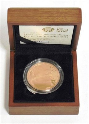 Lot 57 - Elizabeth II (1952-), proof Five Pounds struck in gold, 2011, HRH Prince Philip (636 issued),...