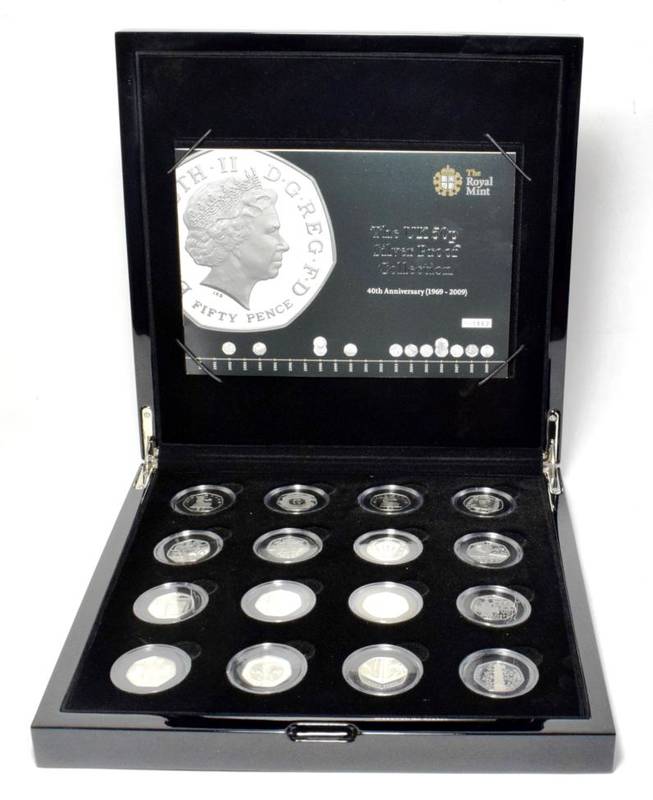 Lot 65 - Elizabeth II (1952-), Silver proof 50p collection comprising 16 coins (including Kew Gardens)...
