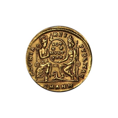 Lot 77 - Constantius II (337-361), gold Solidus, Antioch, 347-355, FL IVL CONSTANTIVS PERP AVG diademed,...