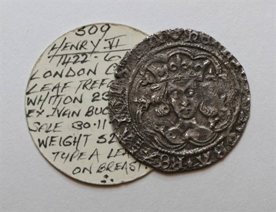 Lot 84 - Henry VI (1422-1461), Groat, Leaf Trefoil Issue, London, type A, leaf on breast, 3.43g,...
