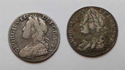 Lot 103 - George II (1727-1760), Shillings (2), 1737, young laureate bust, rev. roses & plumes in angles,...