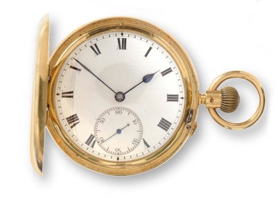 Lot 704 - An 18ct Gold Full Hunting Cased Keyless Lever Pocket Watch, signed R.Houston, Kilmarnock, 1899,...