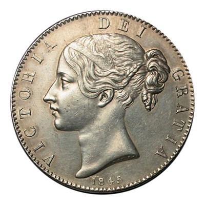 Lot 121 - Victoria (1837-1901), Crown, 1845, yound head, (S.3882, ESC.282). Minor marks, extremely fine...