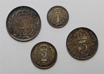 Lot 135 - Edward VII (1901-1910), Maundy set, 1906, (S.3985). Attractively toned, uncirculated