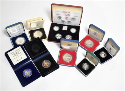 Lot 140 - Elizabeth II (1952-), proof Sovereign, 1979, (S.SC1); silver proof £1 (5), a set of four,...