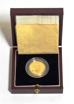 Lot 157 - Wales, Quarter-Ounce Welsh gold sovereign medal 1989, Dragon left, WELSH GOLD 1/4 OZ AUR CYMRU 1989